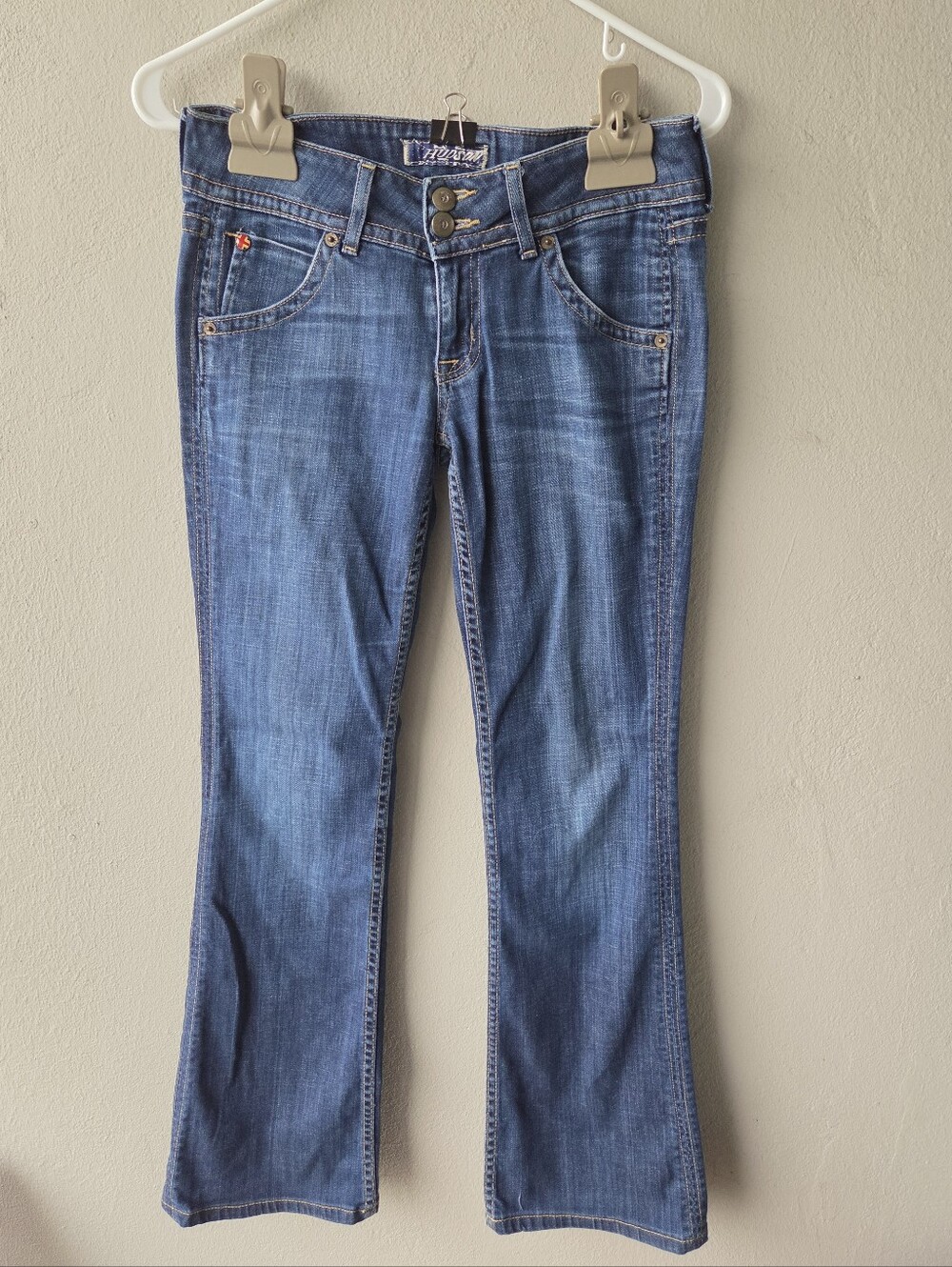 Vintage Hudson Low Rise Bootcut Flap Pocket Jeans Sz 26 Y2K (Fits Like 28)
